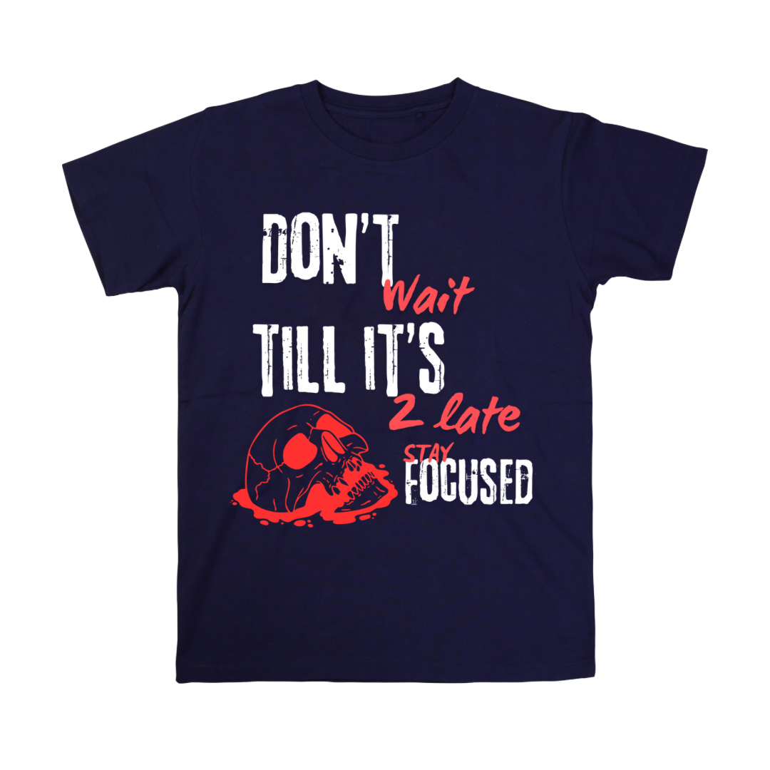 “2 Late” unisex T-shirt