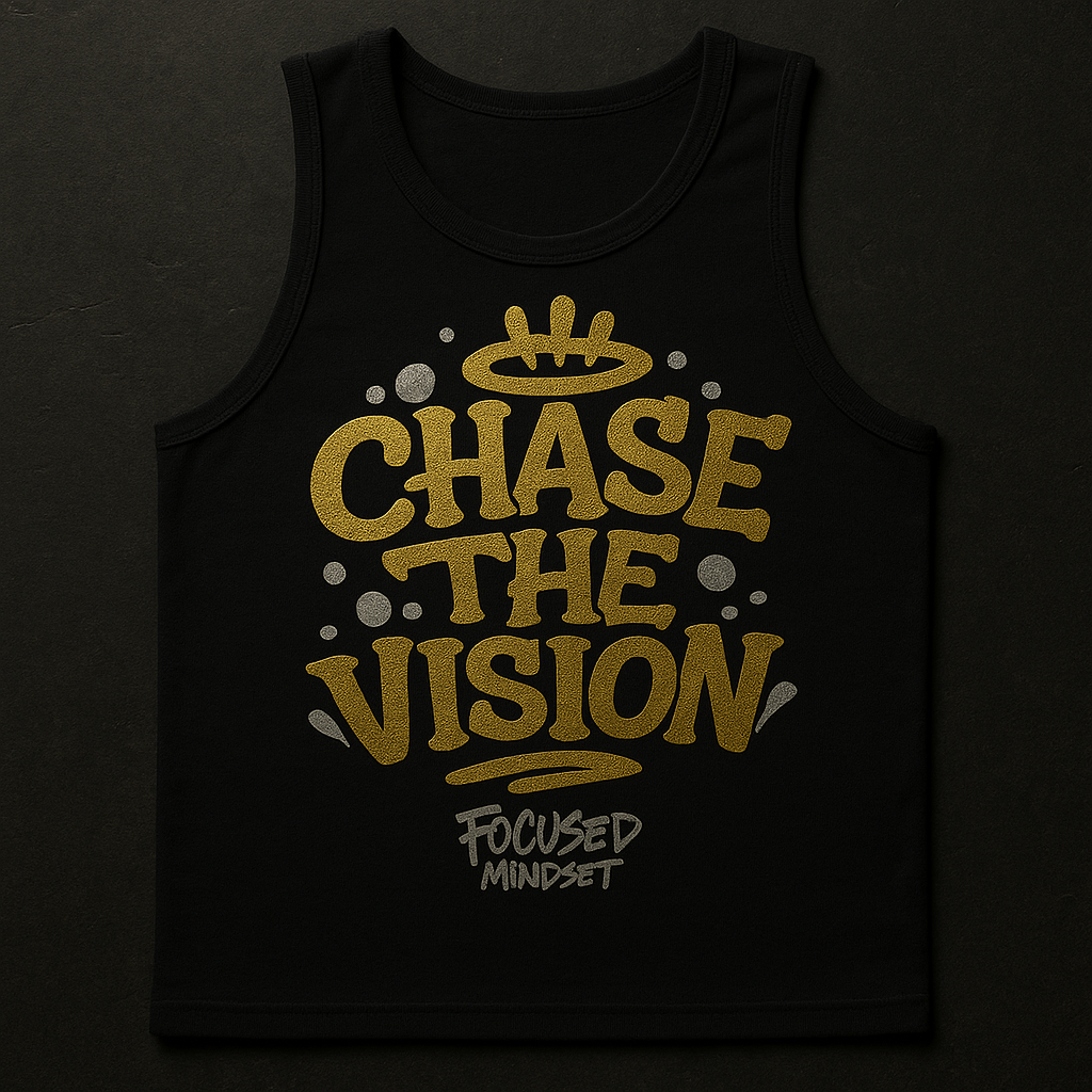 “Chase the Vision” Tank – Black/Gold/silver