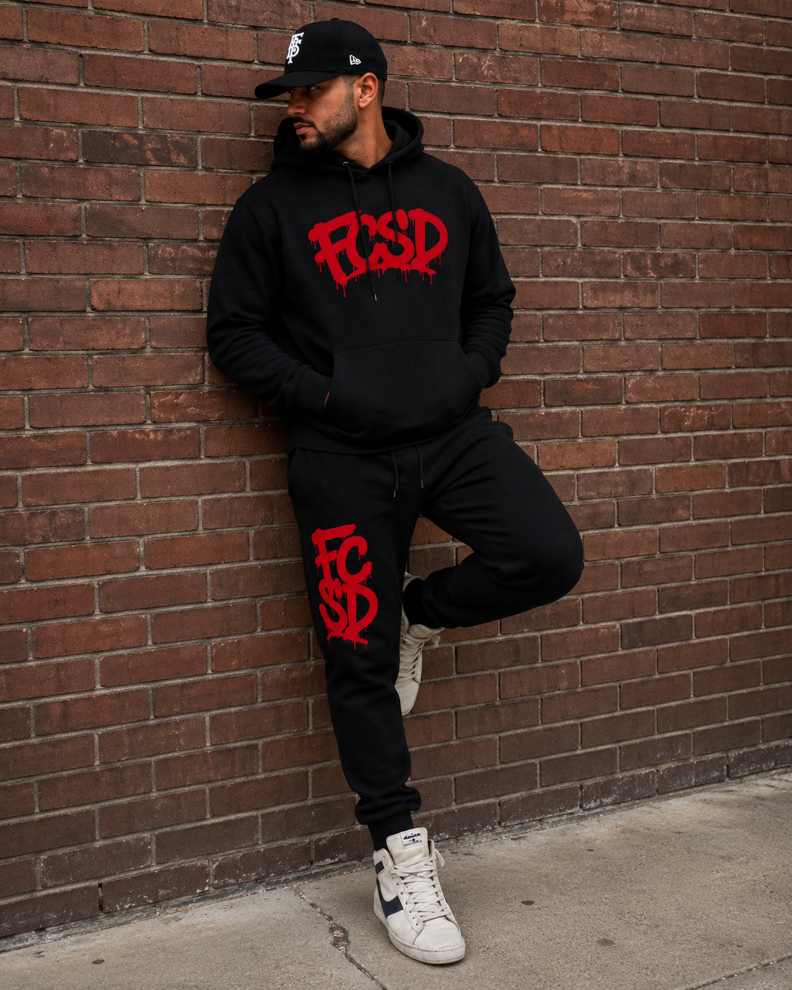FCSD Graffiti Hoodie & Jogger Set – Black/Red