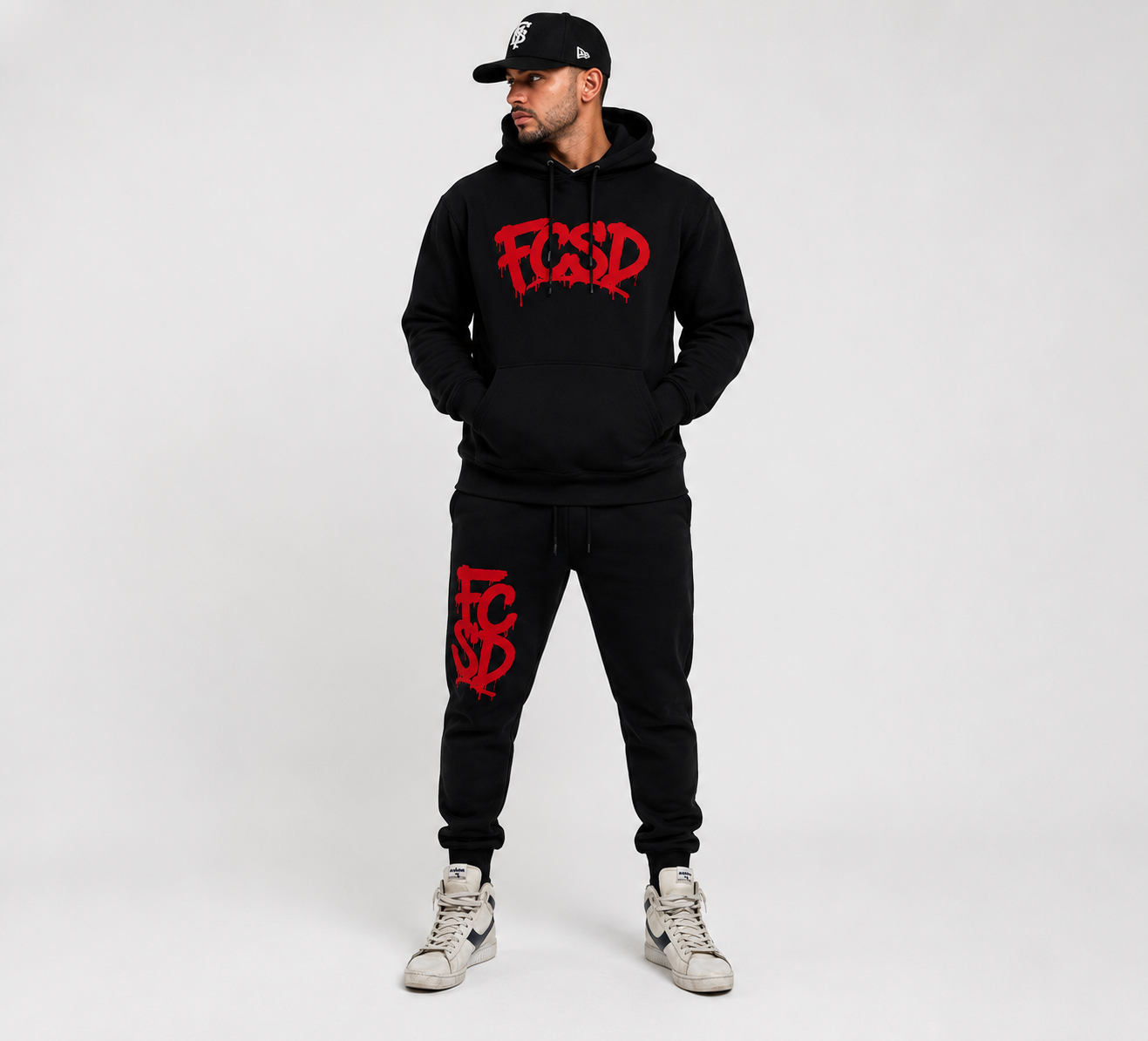 FCSD Graffiti Hoodie & Jogger Set – Black/Red