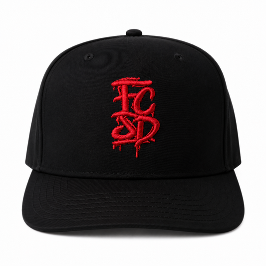FCSD Graffiti 5-Panel Hat – Black/Red