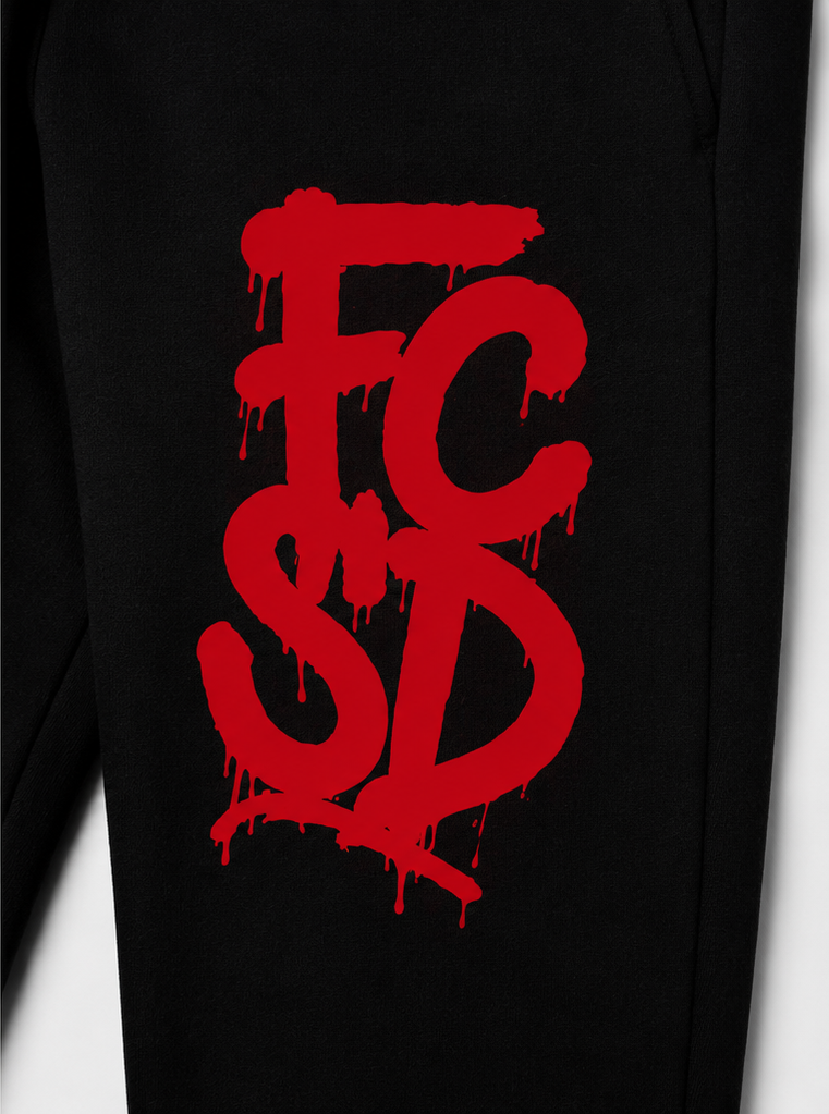 FCSD Graffiti Hoodie & Jogger Set – Black/Red