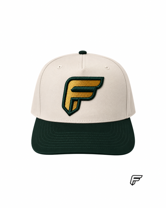 Focused Mindset Cream & Forest Snapback